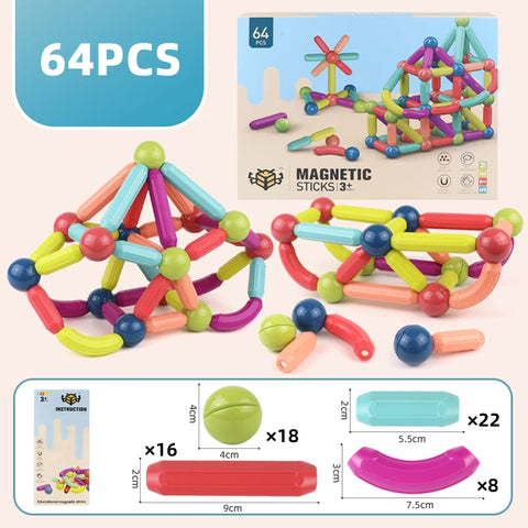 Image of JUEGOS BLOQUES MAGNÉTICOS PARA ESTIMULAR EL CEREBRO INFANTIL 42 PCS