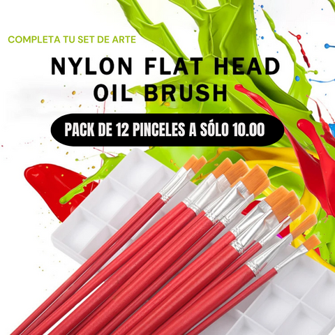 Image of PACK DE 12 PINCELES DE NAYLON BARRILA ROJA