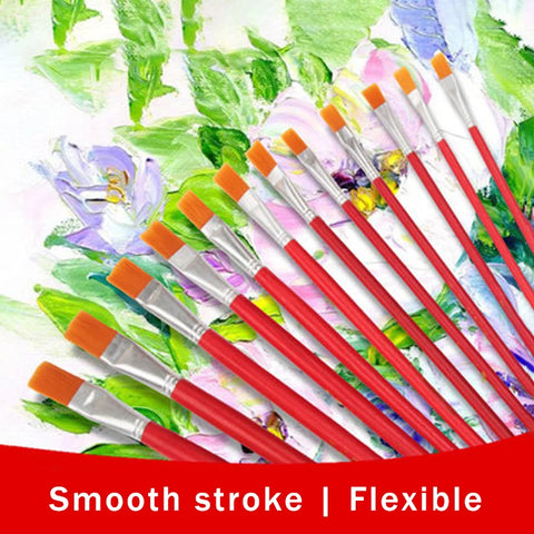 Image of PACK DE 12 PINCELES DE NAYLON BARRILA ROJA