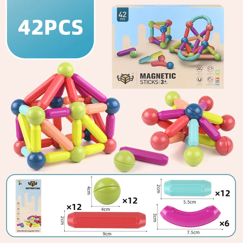Image of JUEGOS BLOQUES MAGNÉTICOS PARA ESTIMULAR EL CEREBRO INFANTIL  42 PCS