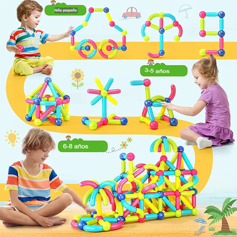 Image of JUEGOS BLOQUES MAGNÉTICOS PARA ESTIMULAR EL CEREBRO INFANTIL  42 PCS